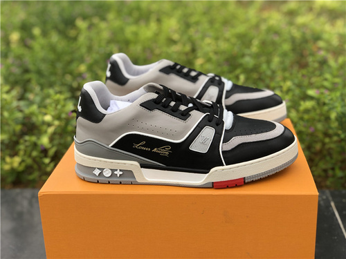Louisvuitton Louis Vuitton Men_s 19 black cement color schemes_ calf leather rubber outsole trap sneakers_ full code shipments_ 38-45-8d5e9c0a